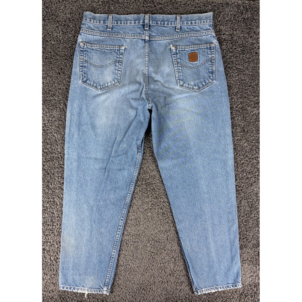 Carhartt B17DST Relaxed Fit Tapered Leg Jeans Mens 38x30 Stonewash Blue Denim